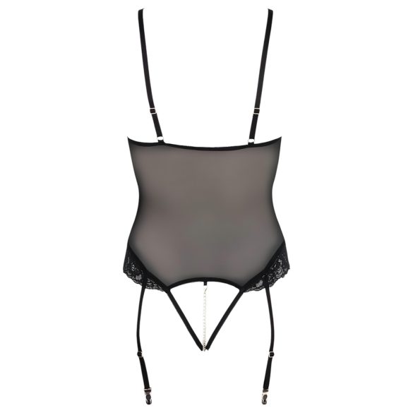 Cottelli Bondage - telo s prstenima i lisicama za ruke (crna)