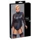 Cottelli Bondage Plus Size - body sa čipkastim rukavima (crna) - 3XL