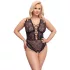 Cottelli Curves Plus Size - providni body s uzorkom (crni) - 90D/XL