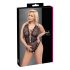 Cottelli Curves Plus Size - providni body s uzorkom (crni) - 95F/2XL