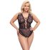 Cottelli Curves Plus Size - providni body s uzorkom (crni) - 95F/2XL