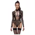Cottelli - prozirni, crni body sa trakama - M