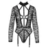Cottelli - prozirni, crni body sa trakama - M