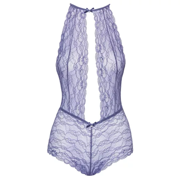 Kissable - graciozno čipkasto telo s okovratnikom (ljubičasto) - L/XL