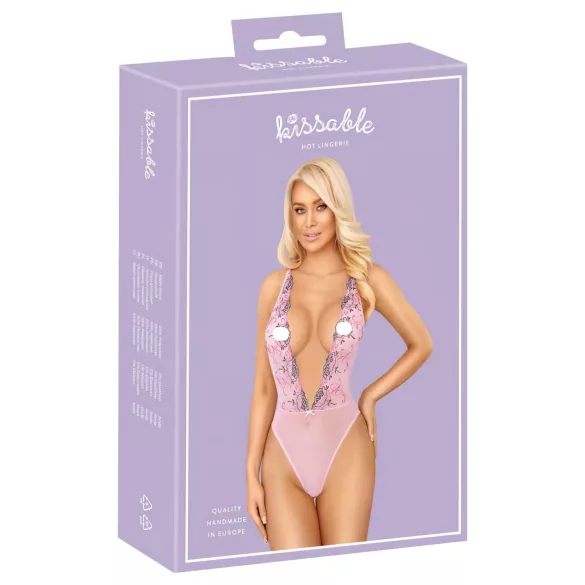 Kissable - ružičasti vez na bodiju (ružičasti)