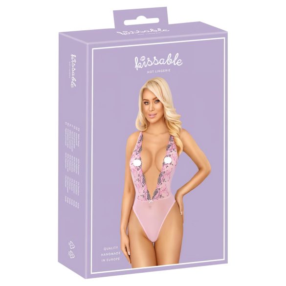 Kissable - ružičasti vez na bodiju (ružičasti) - L/XL