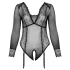 Cottelli Curves - prozirni bodi (crno) - 2XL