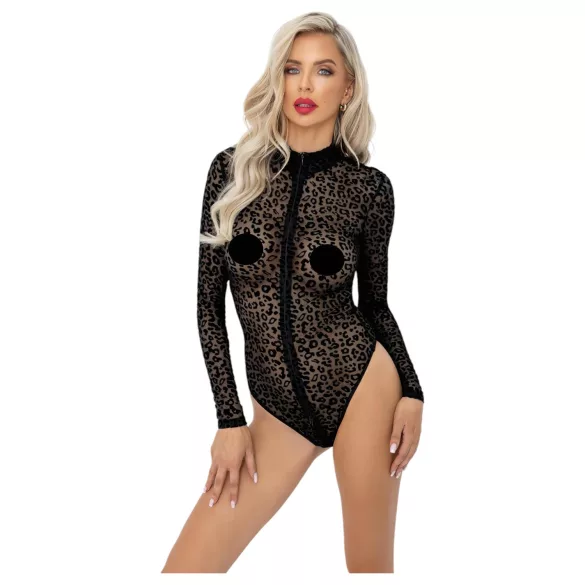 Noir - dugotrajni bodi s leopard printom (crna) - M