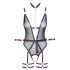 Cottelli Bondage - otvoreni body i lisice (crne) - XL
