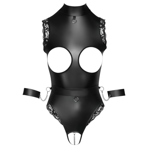 Cottelli Bondage - otvoreni body sa istaknutim grudima (crna)