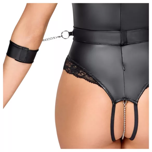 Cottelli Bondage - otvoreni body sa istaknutim grudima (crna) - M