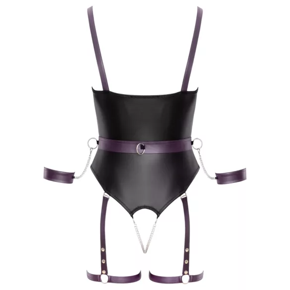 Cottelli - otvoreni bondage bodi sa lisicama (crna) - M