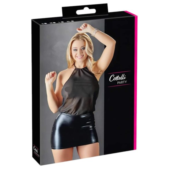 Cottelli - sjajna šifonska haljina (crna) - M