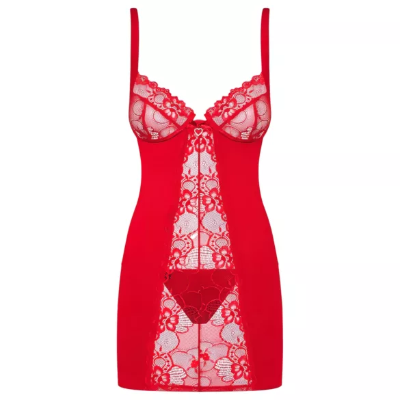 Obsessive Heartina - spavaćica i tanga (crvena) - L/XL