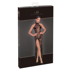 Noir - prozirna, cvetna, duga haljina (crna) - M