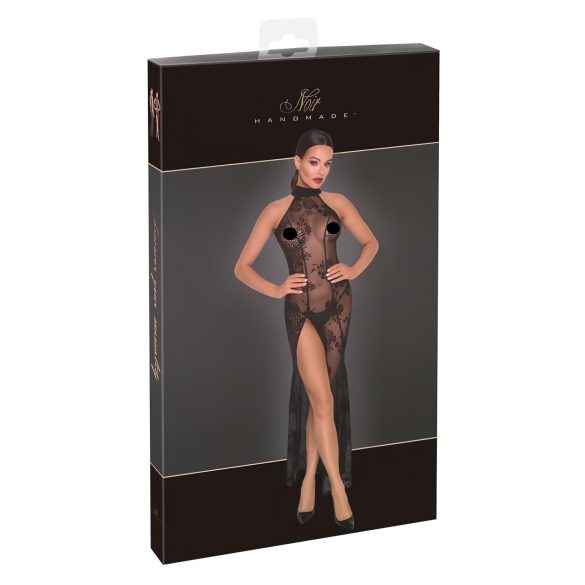 Noir - prozirna, cvetna, duga haljina (crna) - XL