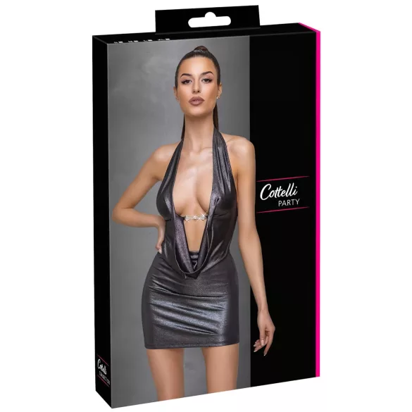 Cottelli Party - halter haljina (srebrna) - XL