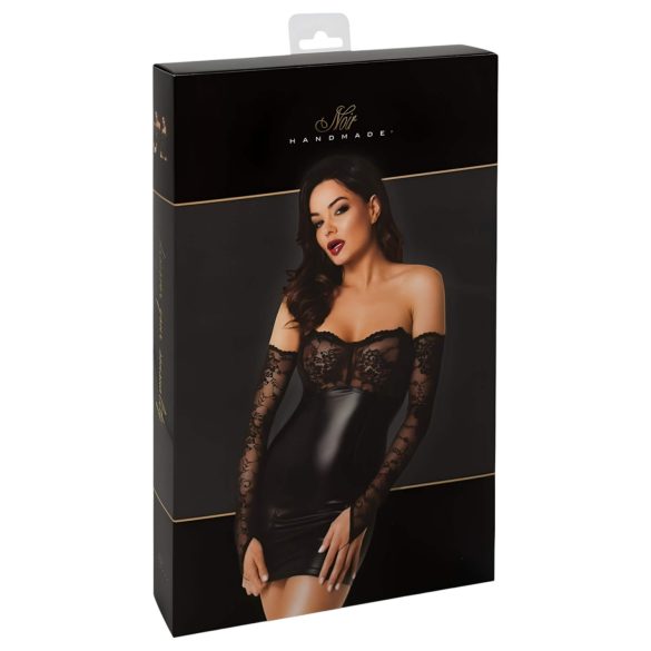 Noir - sjajna haljina sa čipkanim detaljima (crna)