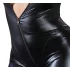 Cottelli Plus Size - sjajan crni party kombinezon sa dugim rukavima
