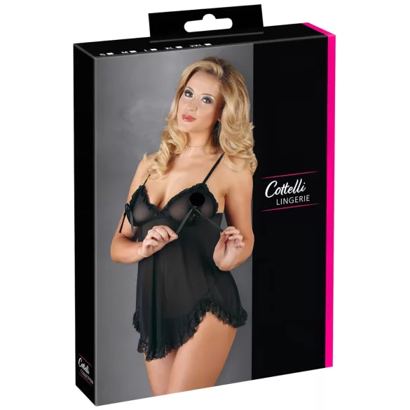 Cottelli - Zavodljivi čipkani babydoll (crni)