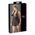 Cottelli Plus Size - lepršava čipkasta babydoll haljina (crna) - 4XL