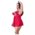 Cottelli Plus Size - čipkasta lepršava babydoll haljina (crvena) - 2XL