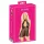 Poljubivi - čipkasta babydoll haljina s okovratnikom (crna) - L/XL