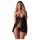 Obsessive Blomentis - čipkani babydoll set (crni) - M/L