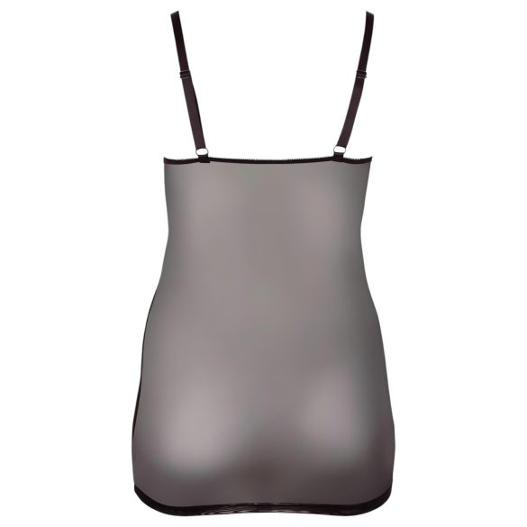 Cottelli Plus Size - čipkasta prozirna spavaćica (crna)