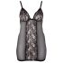 Cottelli Plus Size - čipkasta prozirna spavaćica (crna) - 3XL