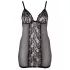 Cottelli Plus Size - čipkasta prozirna spavaćica (crna) - 3XL