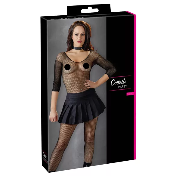 Cottelli - Nabirana mini suknja (crna) - XL