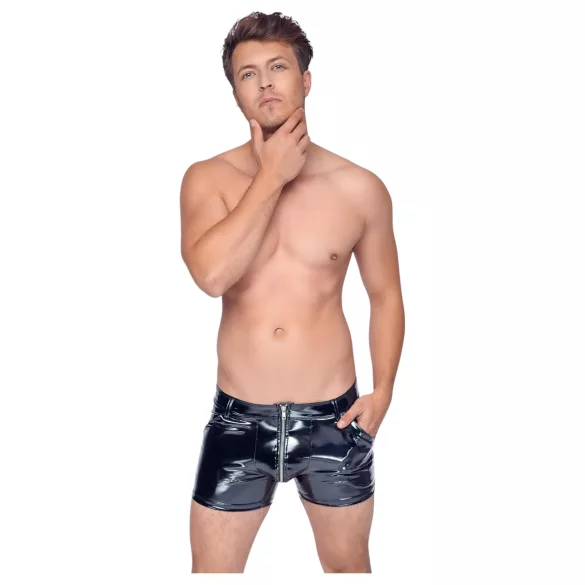 Black Level - Muške lak pantalone sa bočnim džepovima (crne) - M