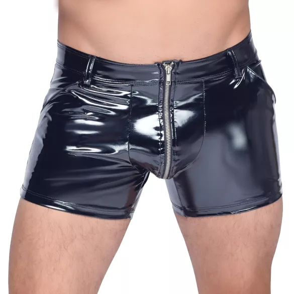 Black Level - Muške lak pantalone sa bočnim džepovima (crne) - L