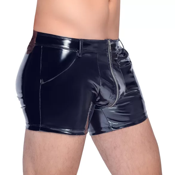 Black Level - Muške lak pantalone sa bočnim džepovima (crne) - L
