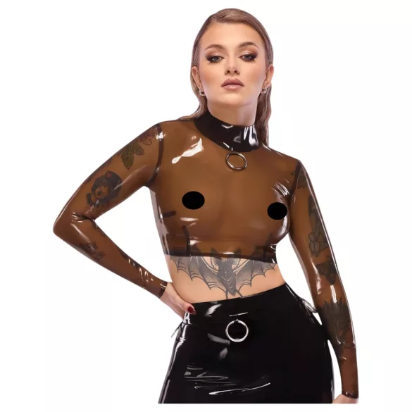 Late X providna latex bluza (providno-crna)