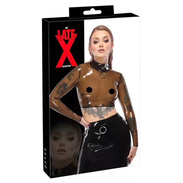 Late X providna latex bluza (providno-crna)