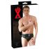 LATEX - muške gaće sa unutrašnjim analnim dildom za penis (crne) - L