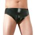 LATEX - muške gaće sa unutrašnjim analnim dildom za penis (crne) - L