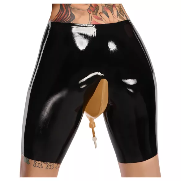 LATEX - latex donji deo za piški, sa otvorom za ispuštanje (crni)