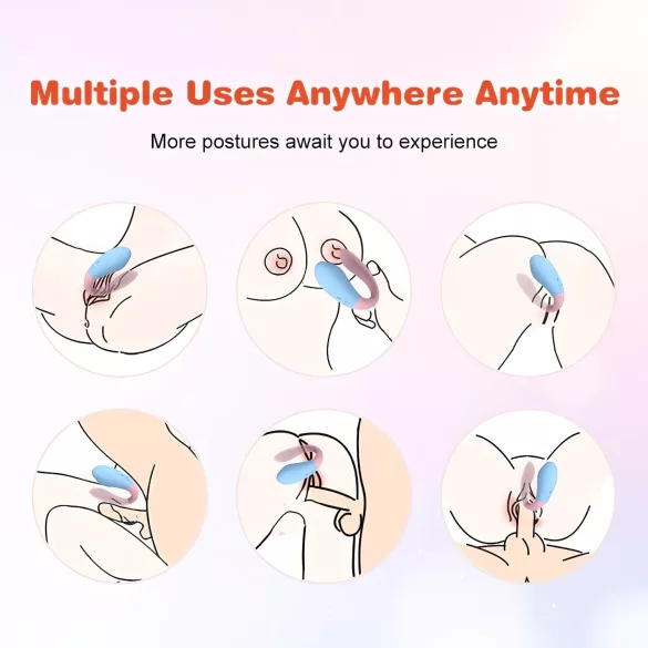 Mrow 03 - akumulatorski, vodootporni parni vibrator (plavo-roze)