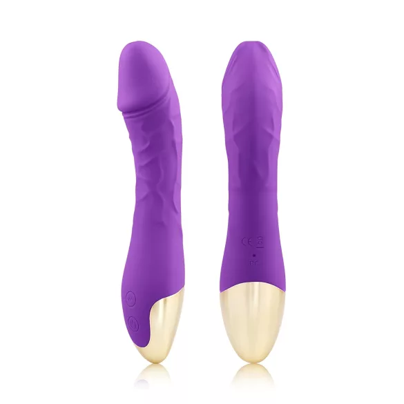 Mrow Real Lover - punjivi, vodootporni realistični vibrator (ljubičasti)