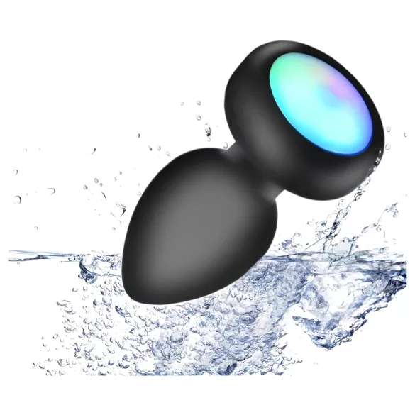 Mrow - svetleći, radio kontrolisani analni vibrator (crni)