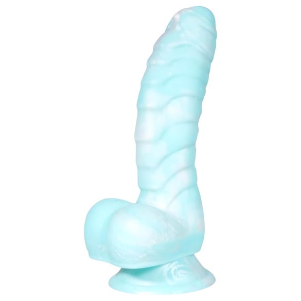 OgazR Morska Zmija - talasasti dildo - 17 cm (plavo-belo)