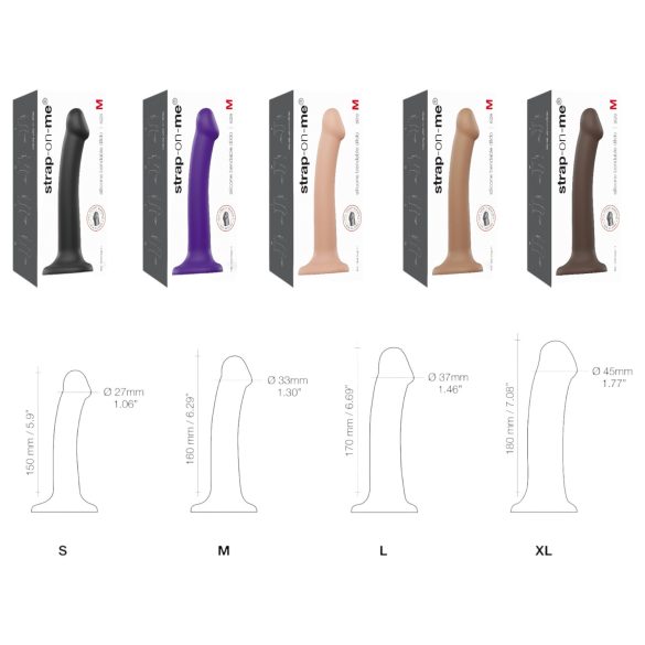 Strap-on-me Dual S - dvostruki sloj dildo (crna)