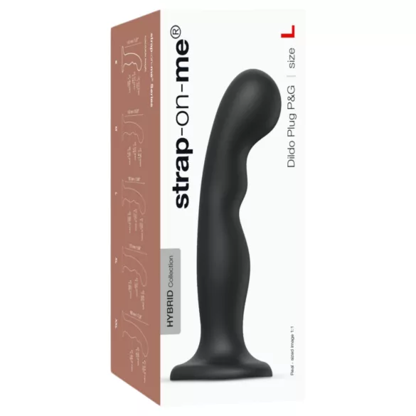 Strap-on-me P&G L - zakrivljeni dildo sa vakuumskim stopalom (crni)