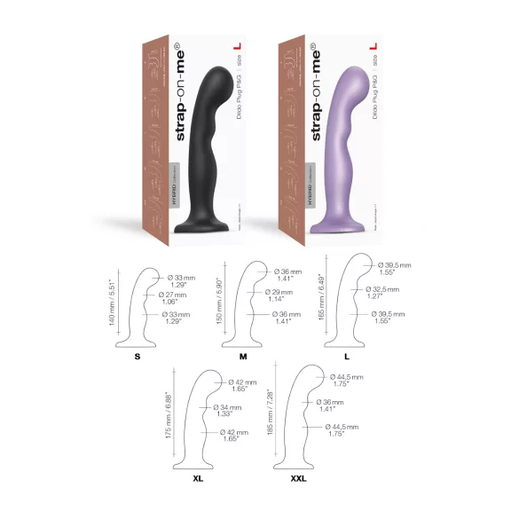 Strap-on-me P&G L - zakrivljeni dildo sa vakuumskim stopalom (crni)