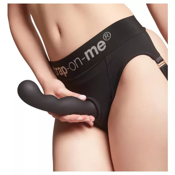 Strap-on-me P&G L - zakrivljeni dildo sa vakuumskim stopalom (crni)