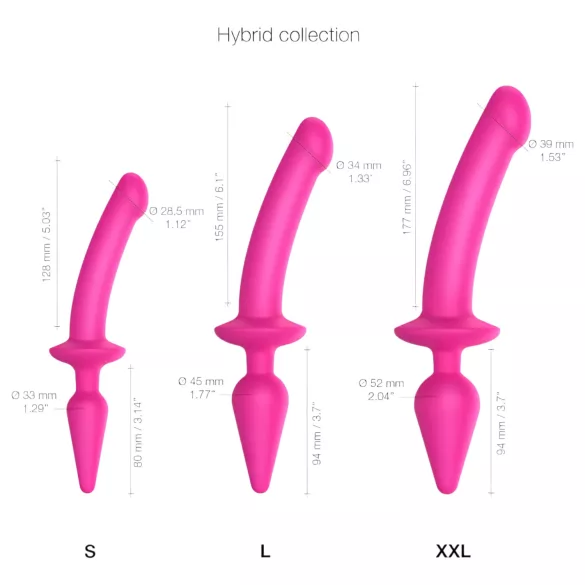 Strap-on-me Swith Polurealističan XXL - 2u1 dildo (roze)