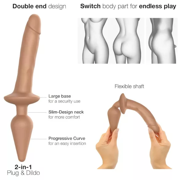 Strap-on-me Switch Realistic L - 2 u 1 silikonski dildo (prirodna boja)